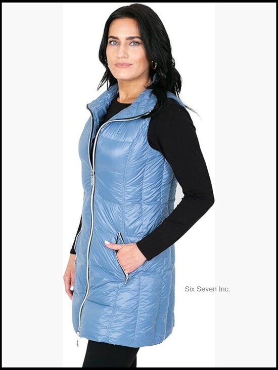 Jackets & Blazers - Women's Quilted Long Down Vest Packable Water Resistant Puffer